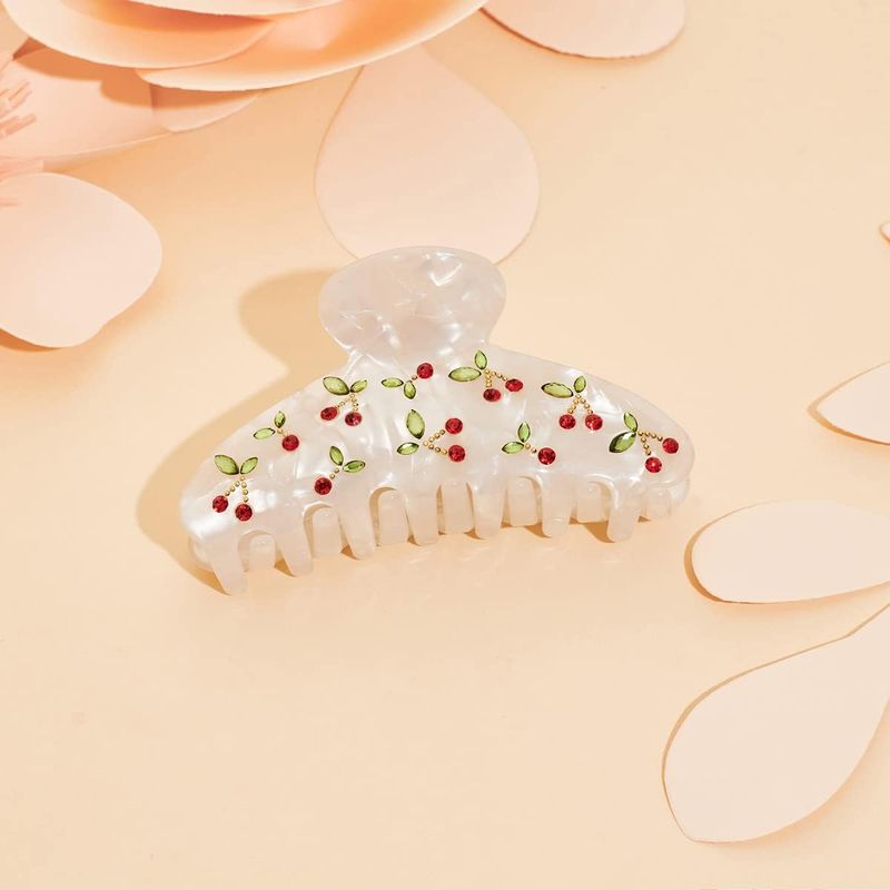 Quality Travel Accessories - 1pc Cherry hair clip, rhinestone, sweet