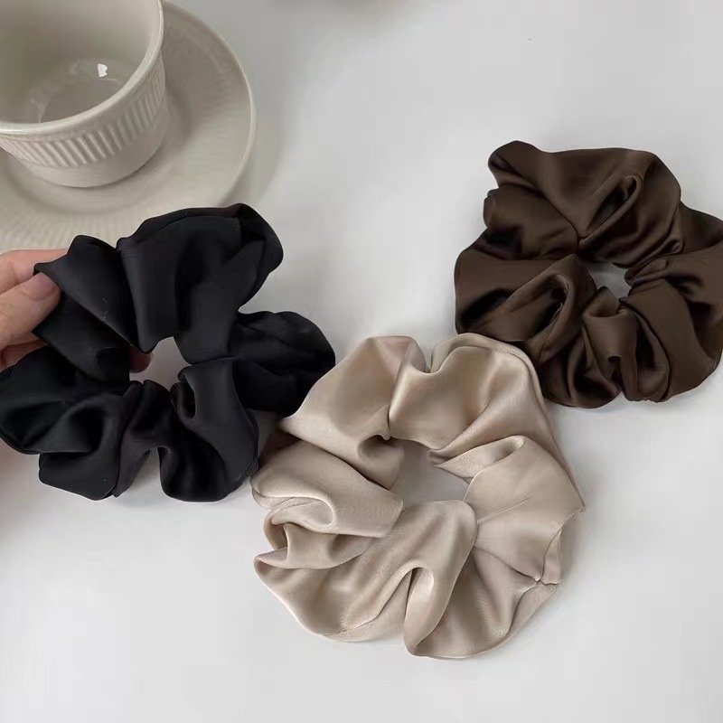 Quality Travel Accessories - 3Pcs Luxury Satin Hair Scrunchies, Soft