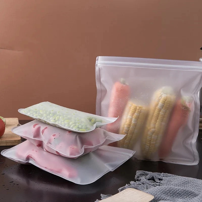 Reusable Zip Bag - 1-4pcs Silicone Food Storage Bag Containers