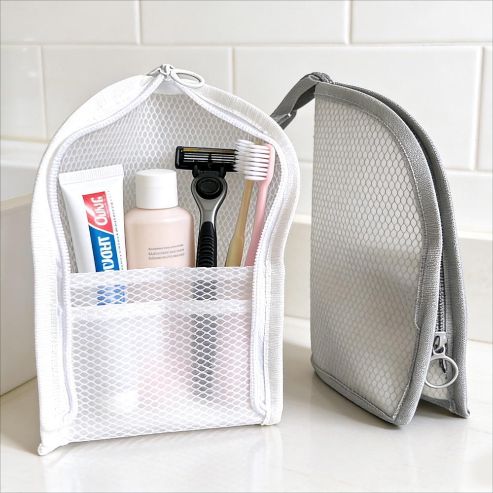 Travel Accessories - Mesh Toiletry Bag Breathable Quick Dry