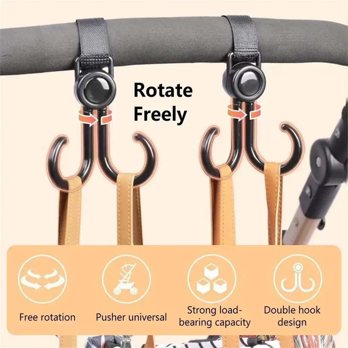 Rotatable Double Hooks Baby St - Travel Accessories For 3 Year Old review and price
