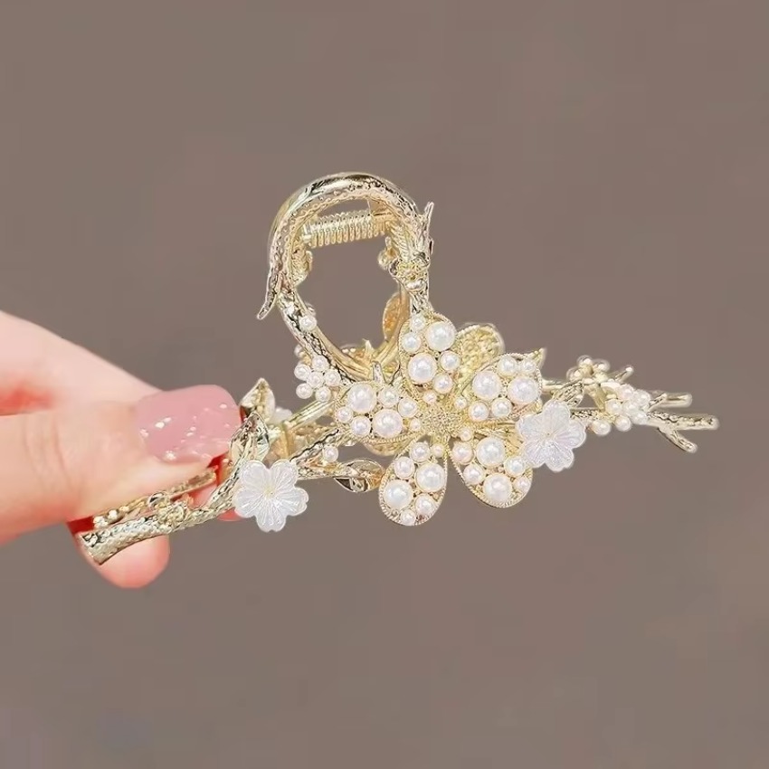 1 Pcs Metal Hair Claw Pearl Ha - Travel Accessories Girls review and price