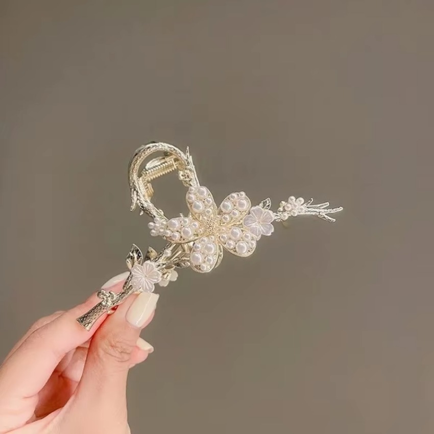 1 Pcs Metal Hair Claw Pearl Ha - Travel Accessories Girls review and price