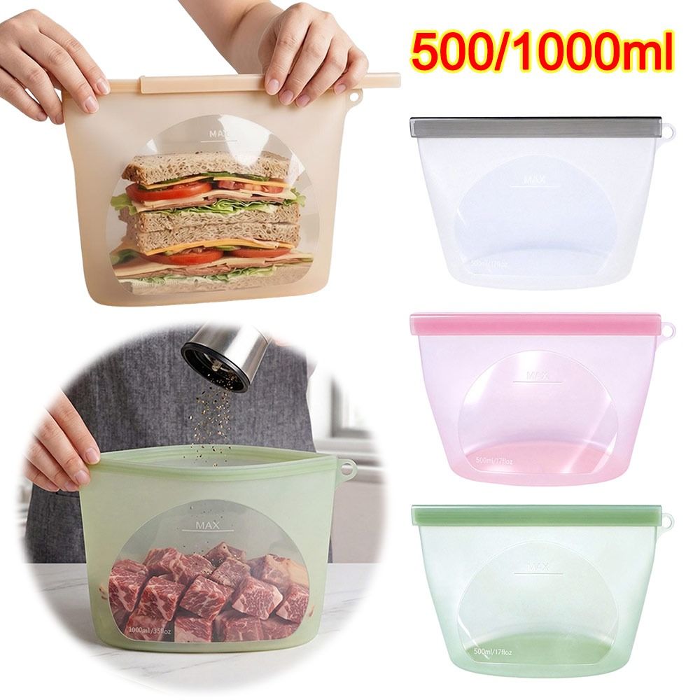 Silicone Food Preservation Bag - Reusable Zip Bag review and price