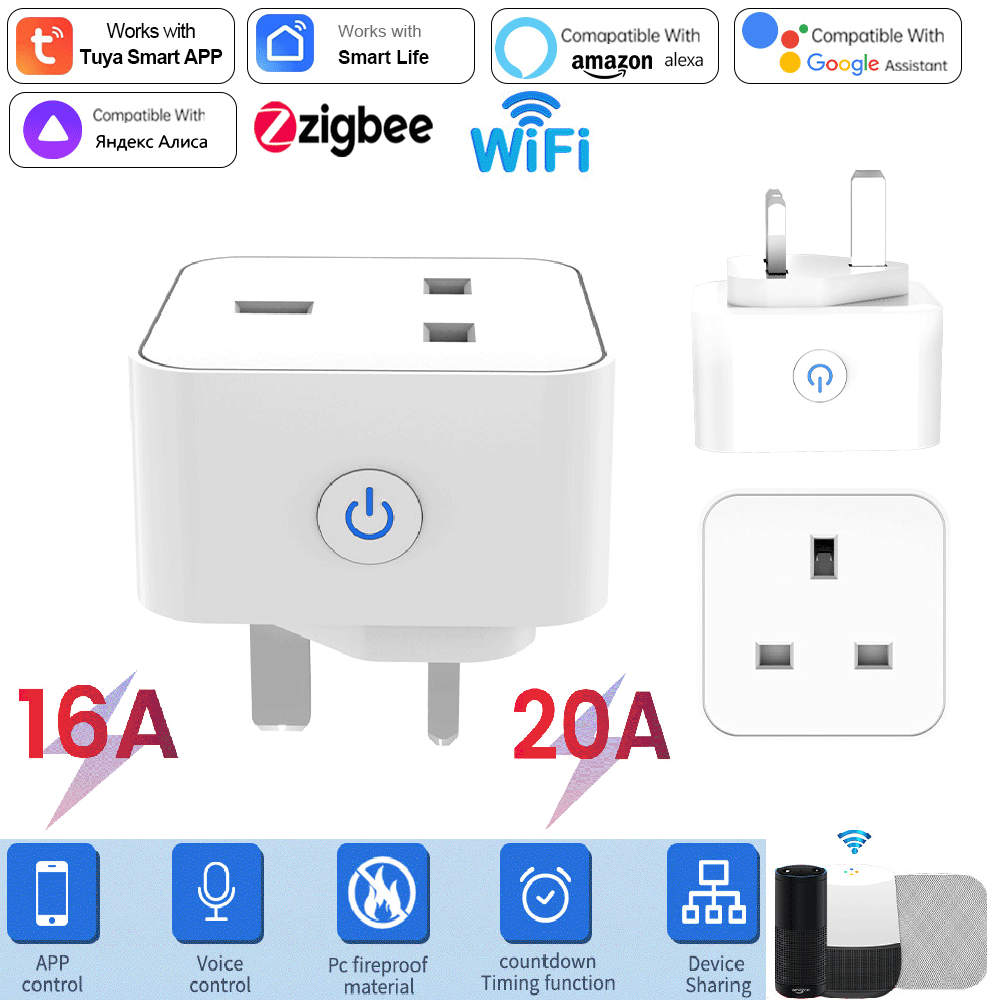 Tuya Smart Socket 16A/20A WiFi - Travel Accessories Uk review and price