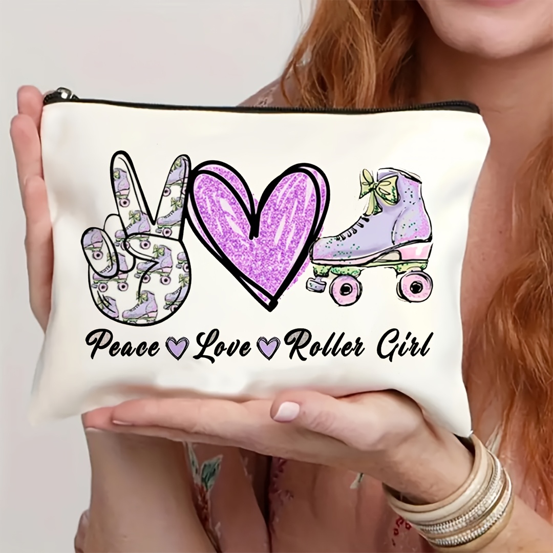 1Pc Peace, Love & Roller Skati - Travel Accessories Girls review and price