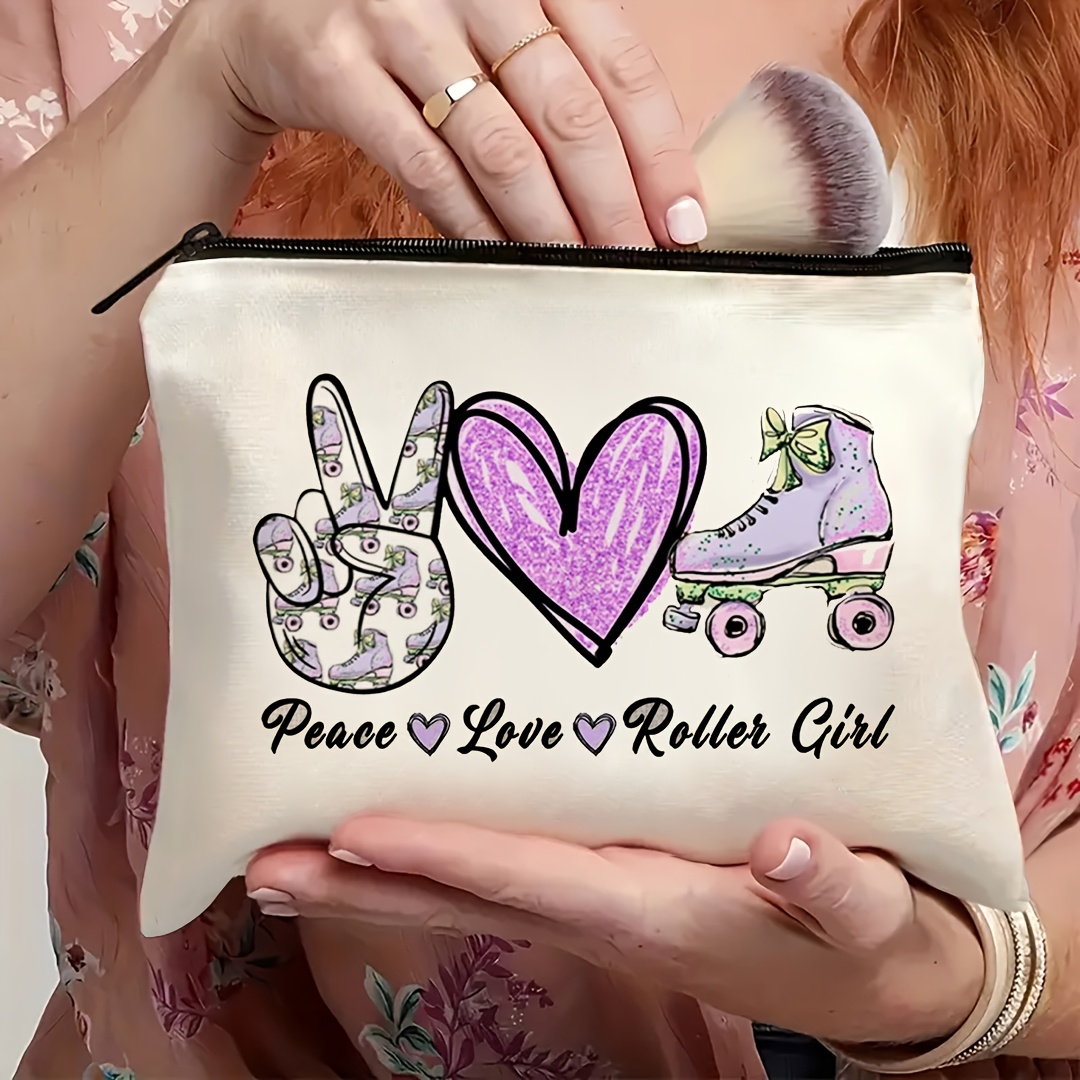 1Pc Peace, Love & Roller Skati - Travel Accessories Girls review and price