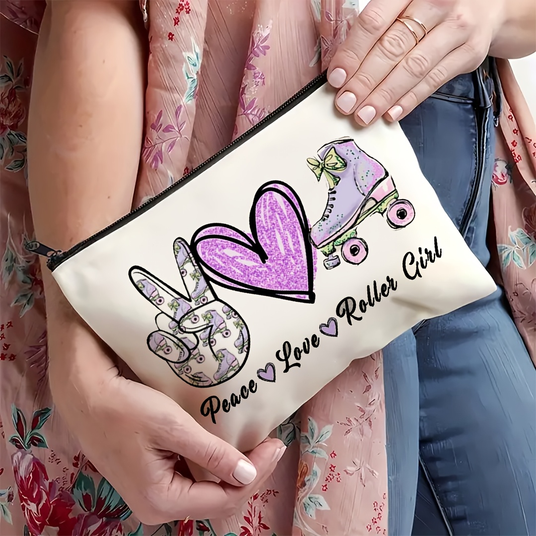 1Pc Peace, Love & Roller Skati - Travel Accessories Girls review and price