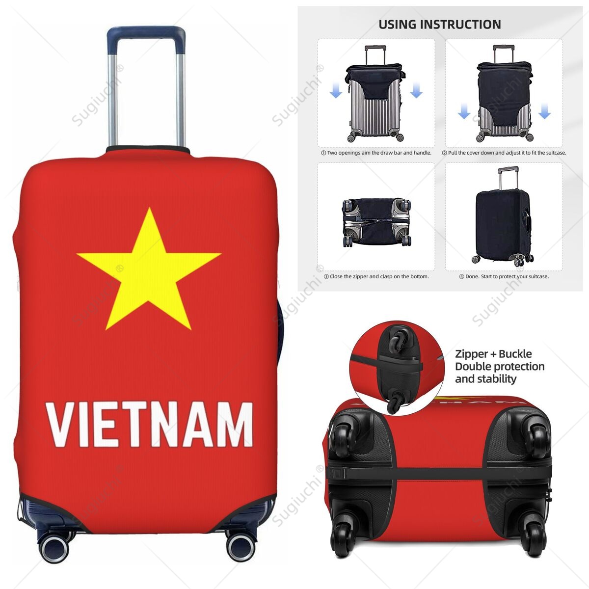 Vietnam Flag Luggage Cover Sui - Travel Accessories Vietnam review and price