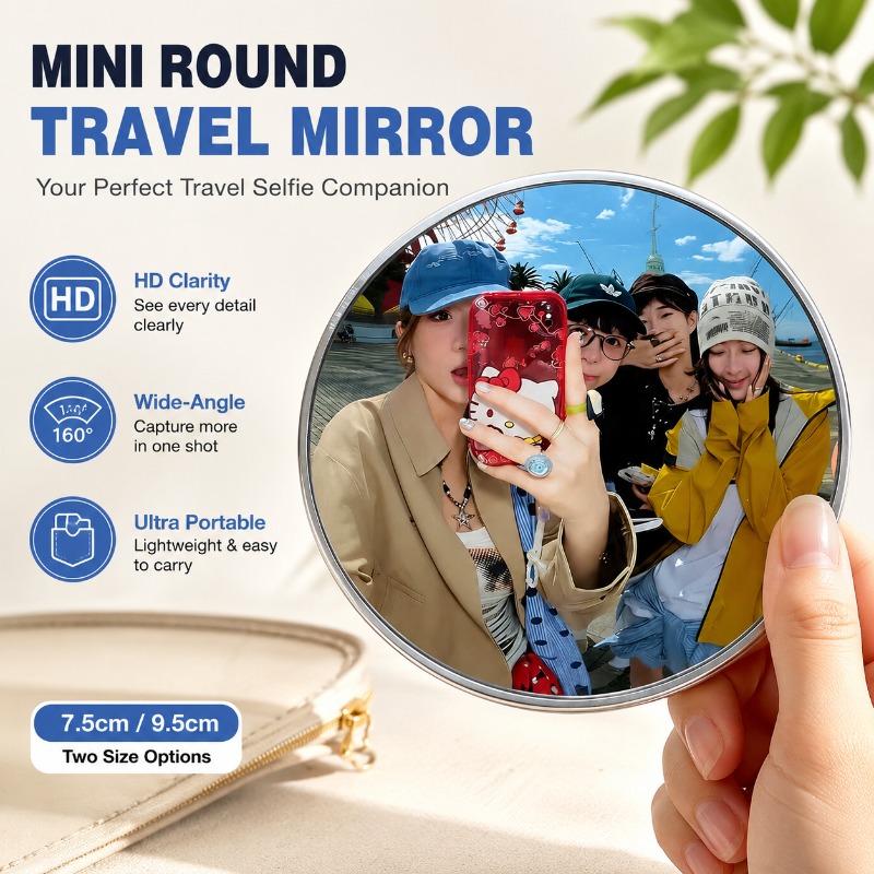 Portable Round Convex Mirror H - Travel Accessories Deals review and price